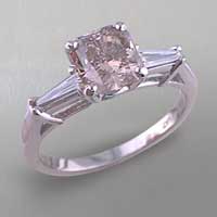 natural champagne chocolate diamond platinum engagement ring