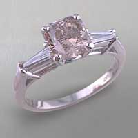 natural champagne chocolate diamond ring in platinum