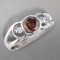 chocolate brown diamond white gold ring