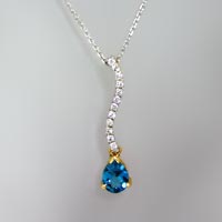 blue topaz and diamond necklace