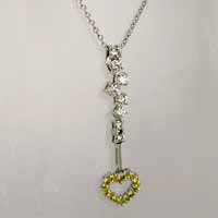 yellow diamond heart necklace