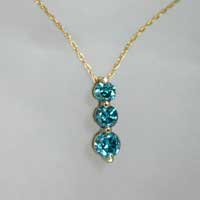 3-stone blue diamond pendant